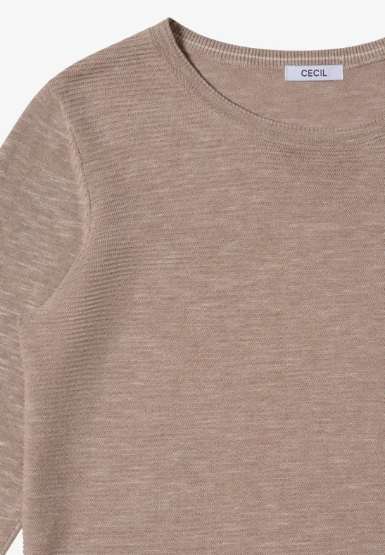 Strukturpullover toffee cream heather melange