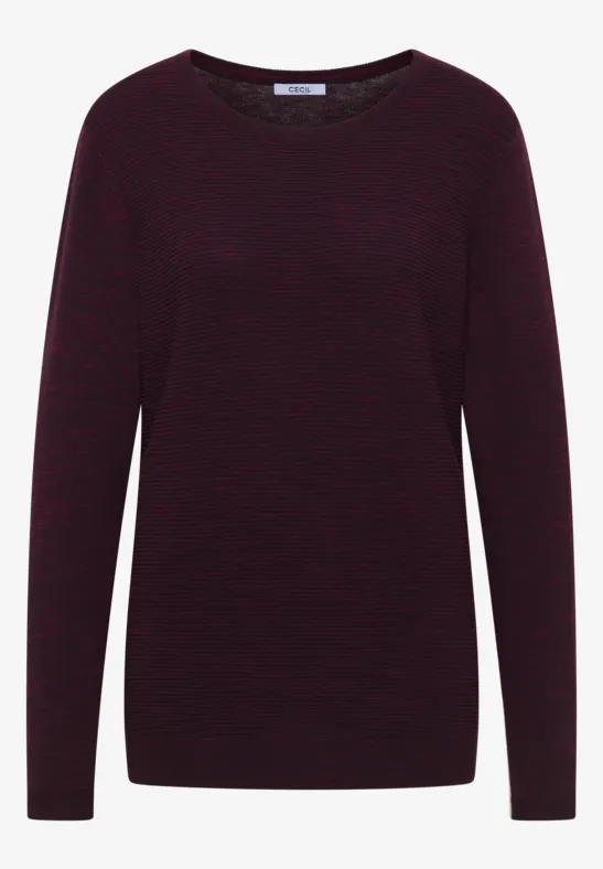 Pull structuré eggplant red heather melange