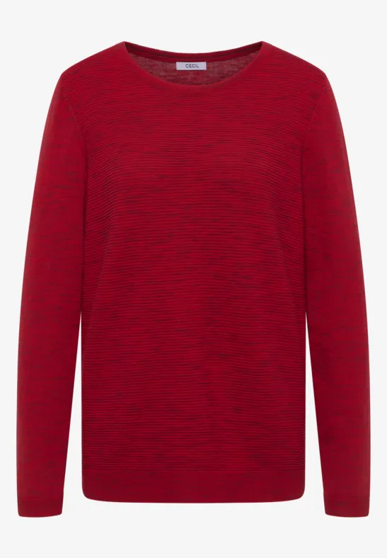 Pull structuré fiery red heather melange