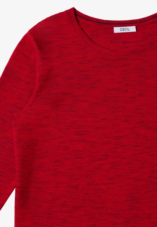 Pull structuré fiery red heather melange