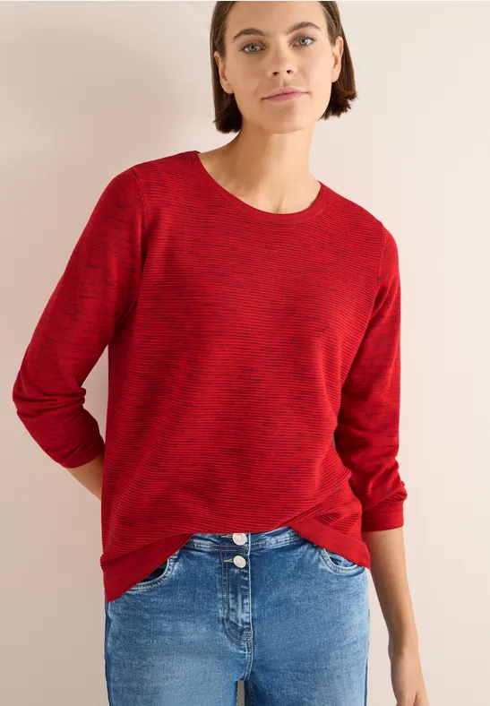 Pull structuré fiery red heather melange