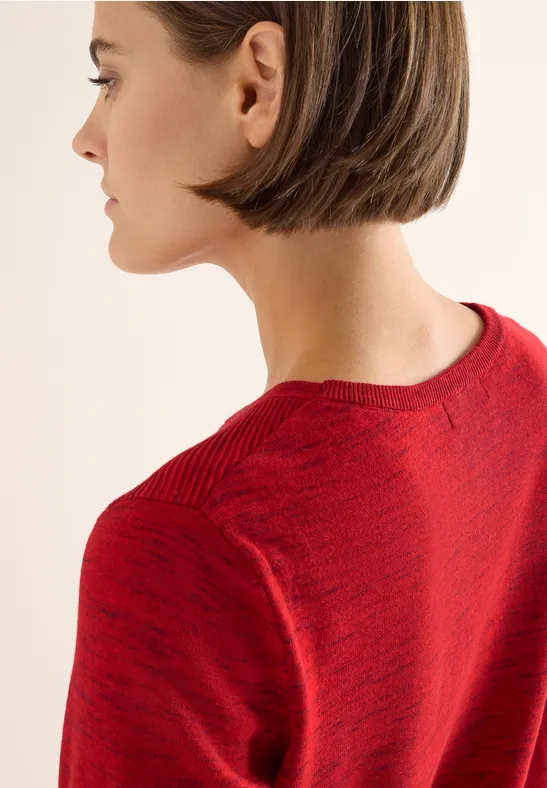 Pull structuré fiery red heather melange
