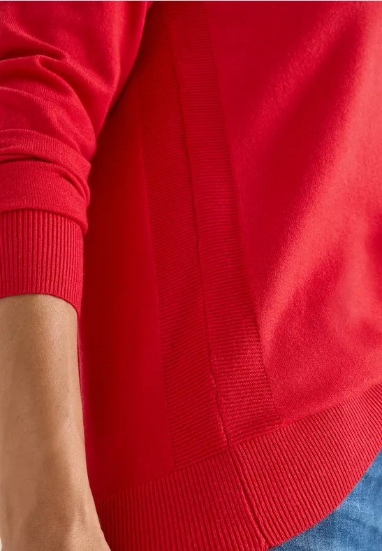 Pullover mit Strukturdetail fiery red