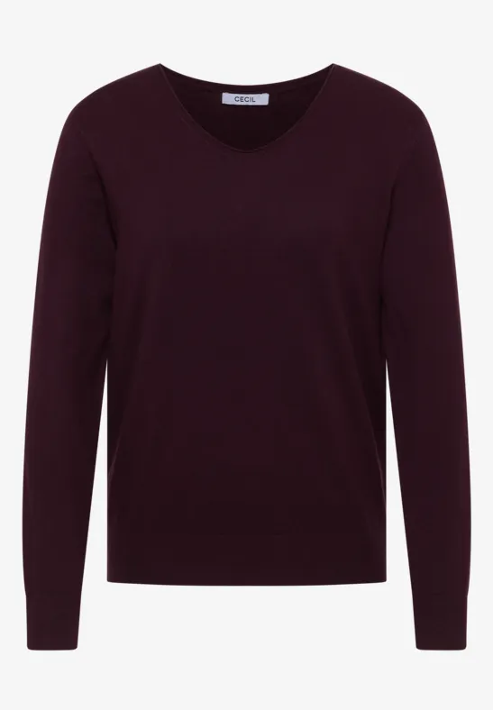 Kuscheliger Pullover eggplant red