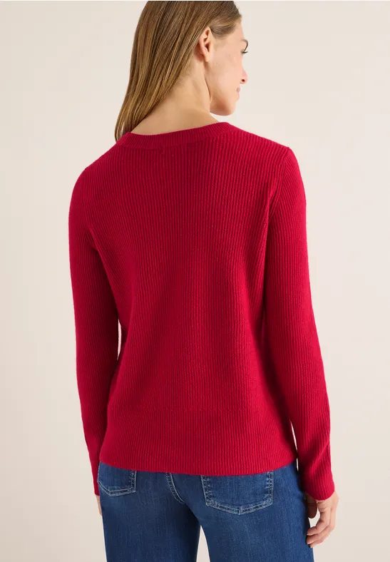 Pull-over avec détails structurés beaujolais red
