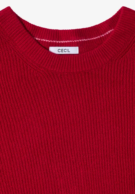 Pull-over avec détails structurés beaujolais red