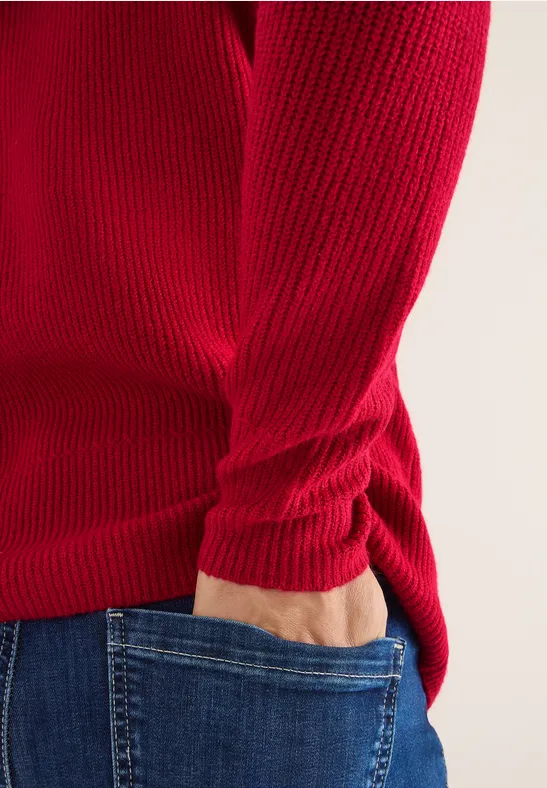 Pull-over avec détails structurés beaujolais red