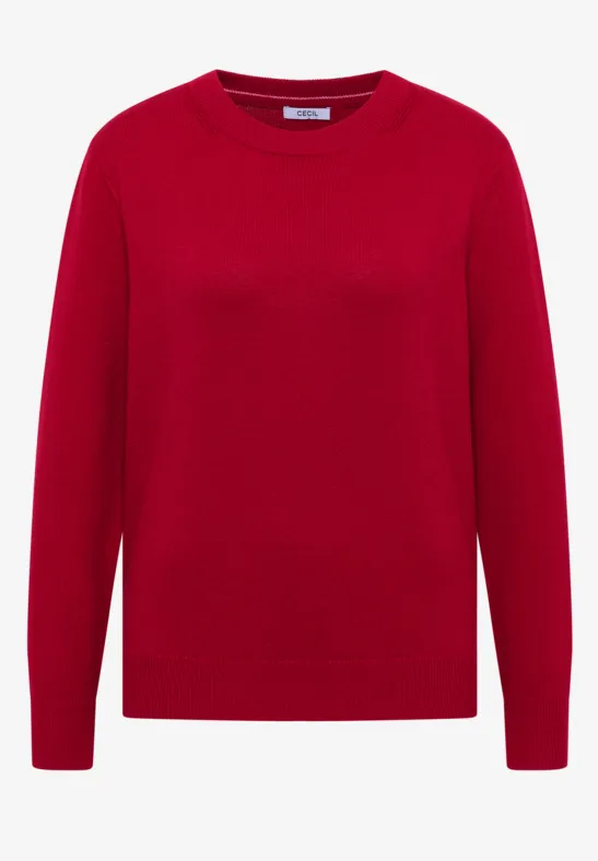 Softer Rundhals Pullover beaujolais red
