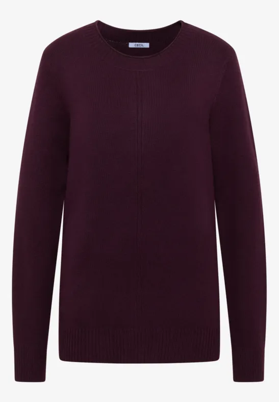 Kuscheliger Pullover eggplant red