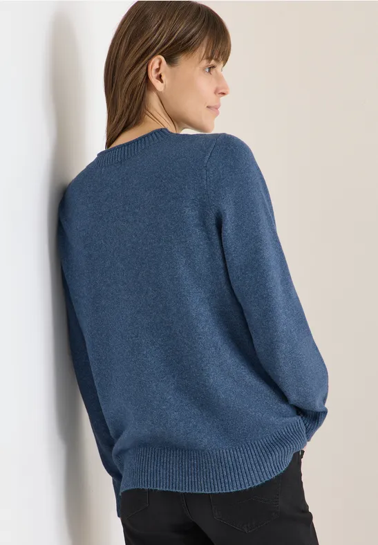 Kuscheliger Pullover cotton blue melange
