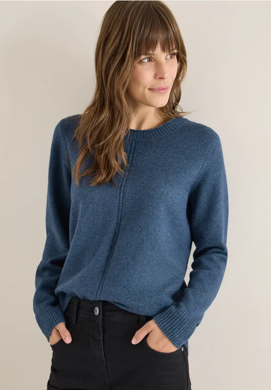 Kuscheliger Pullover cotton blue melange