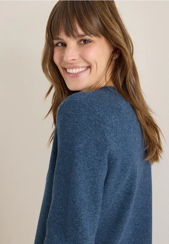 Kuscheliger Pullover cotton blue melange