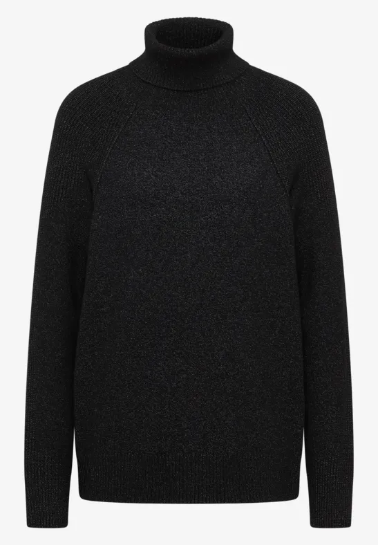 Strukturmix Pullover black melange