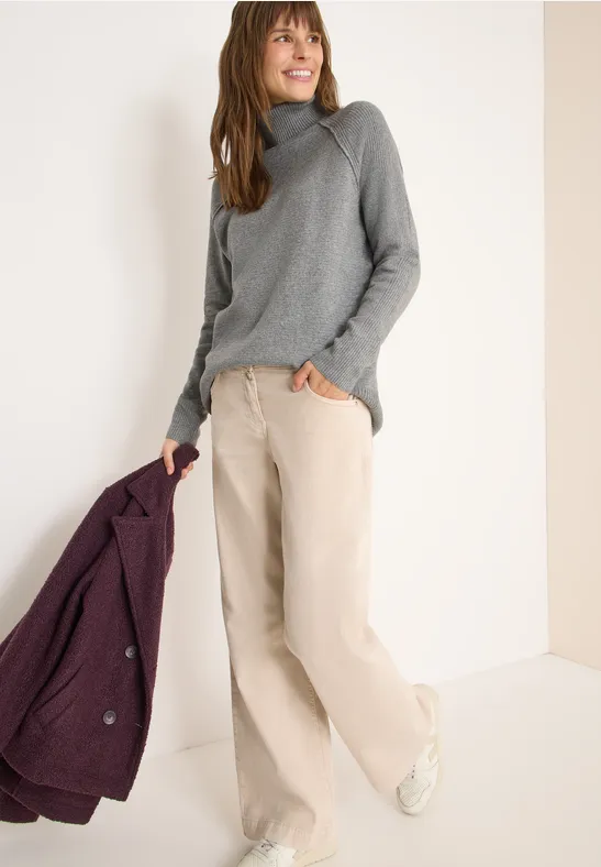 Trui met structuurmix sporty grey melange