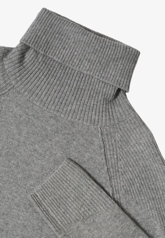 Trui met structuurmix sporty grey melange