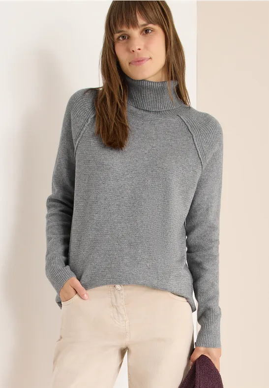 Trui met structuurmix sporty grey melange