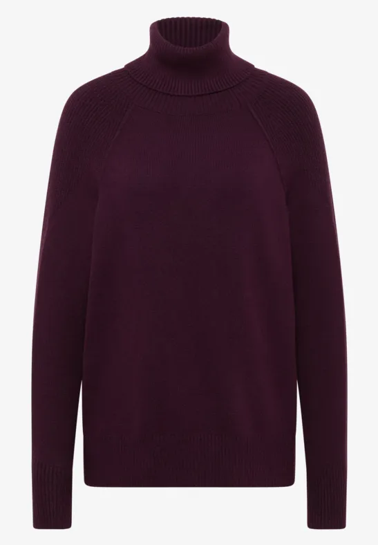 Strukturmix Pullover eggplant red