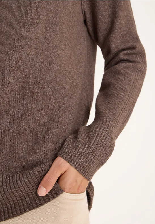 Strukturmix Pullover mushroom taupe melange