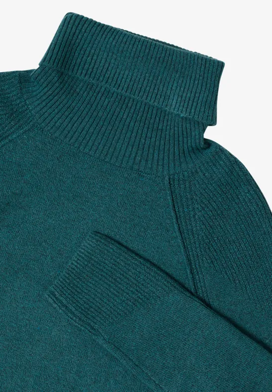 Strukturmix Pullover dark sea green melange