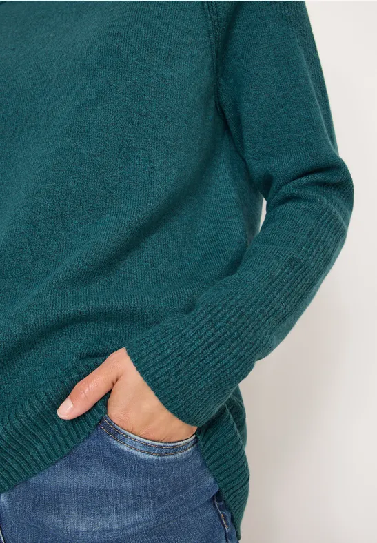 Strukturmix Pullover dark sea green melange