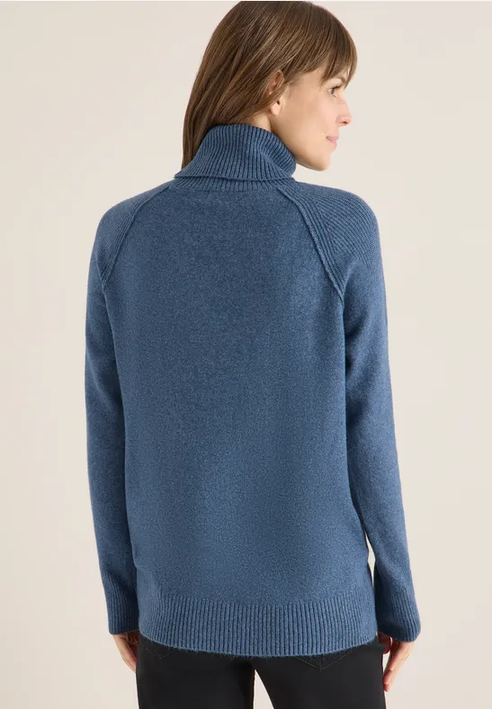 Pull à structure mixte cotton blue melange