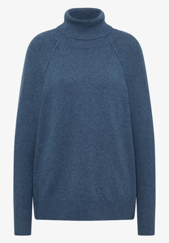 Pull à structure mixte cotton blue melange