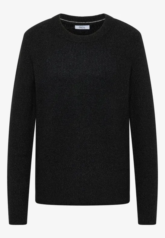 Pullover mit Strukturdetails black melange