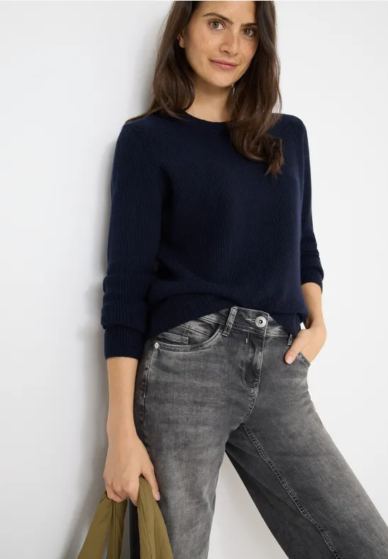 Pull-over avec détails structurés urban dark blue
