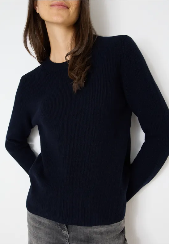 Pull-over avec détails structurés urban dark blue