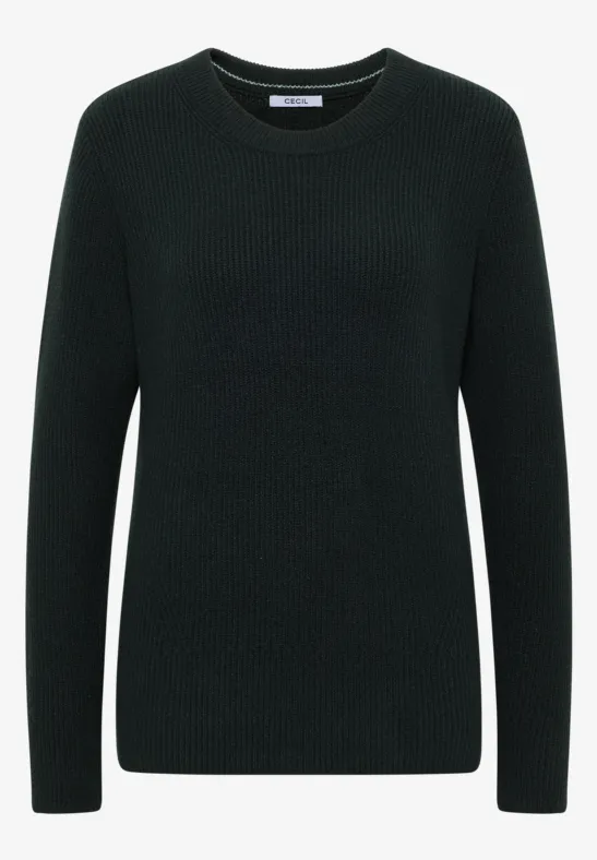 Pullover mit Strukturdetails ink green