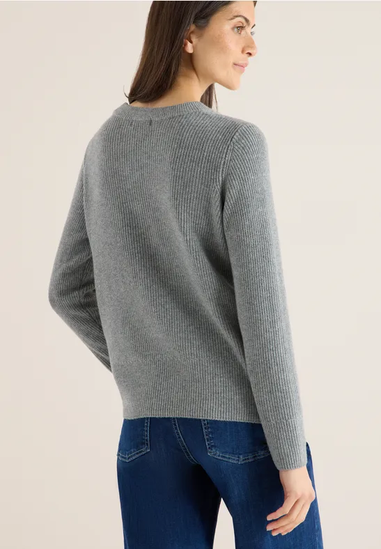 Pullover mit Strukturdetails sporty grey melange