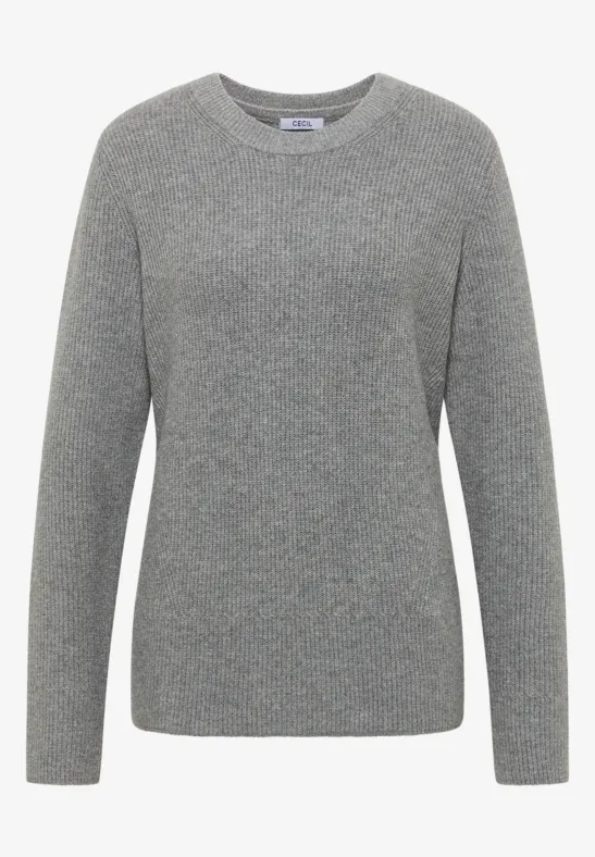 Pullover mit Strukturdetails sporty grey melange