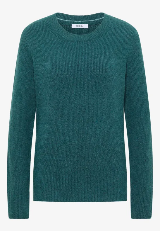 Pullover mit Strukturdetails dark sea green melange