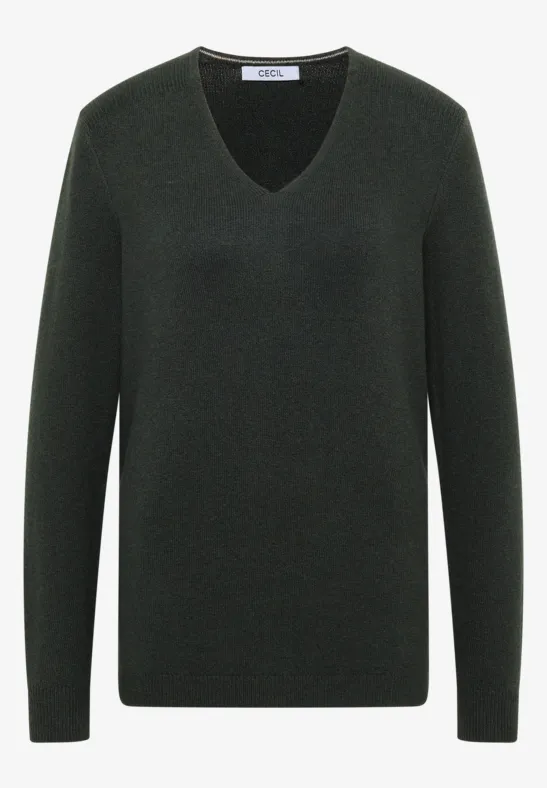 Kuscheliger V-Neck Pullover active khaki melange