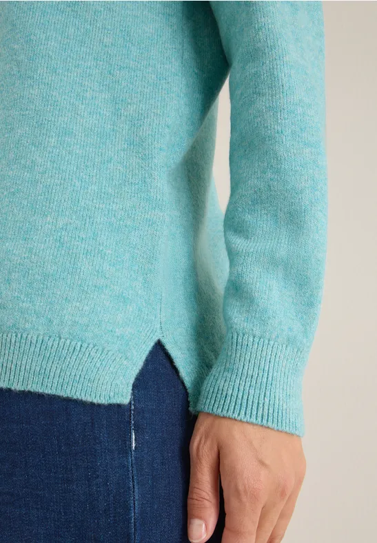 Kuscheliger V-Neck Pullover conifere green melange