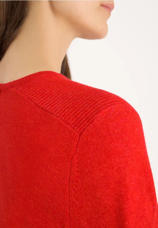 Kuscheliger V-Neck Pullover pumpkin orange melange