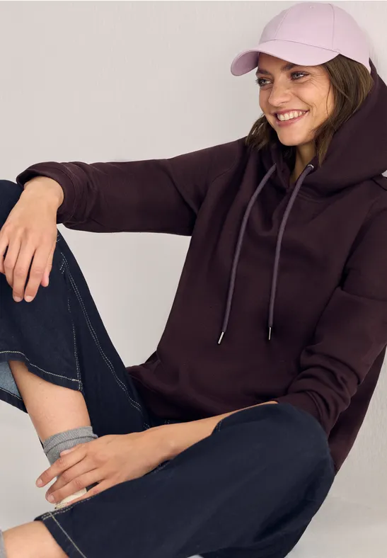 Kapuzensweatshirt eggplant red