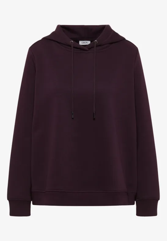 Kapuzensweatshirt eggplant red
