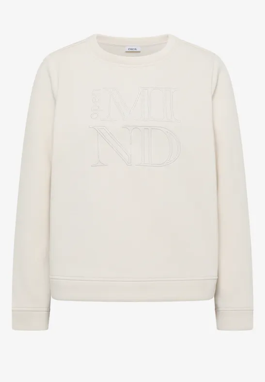 Sweatshirt mit Stickerei light greige