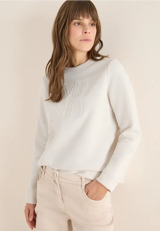 Sweatshirt mit Stickerei light greige