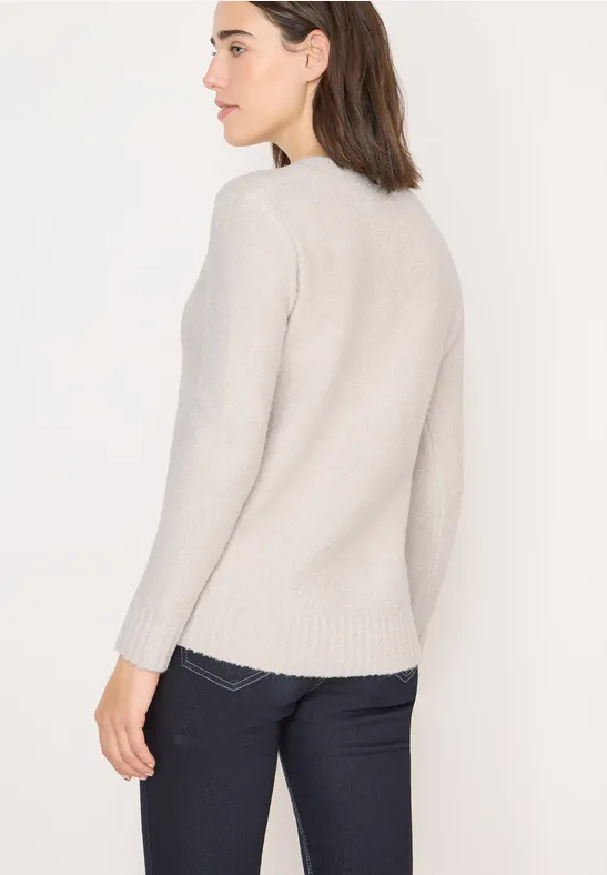 Bouclé V-Neck Pullover light greige