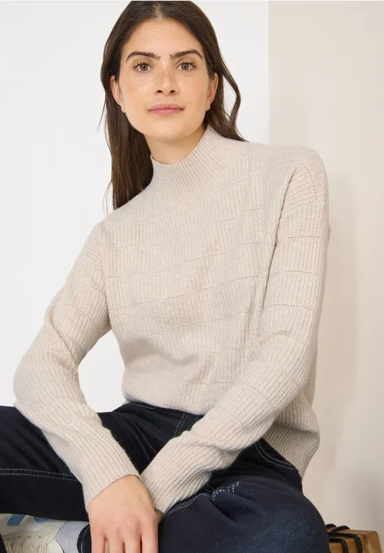 Strukturmix Pullover alabaster beige melange