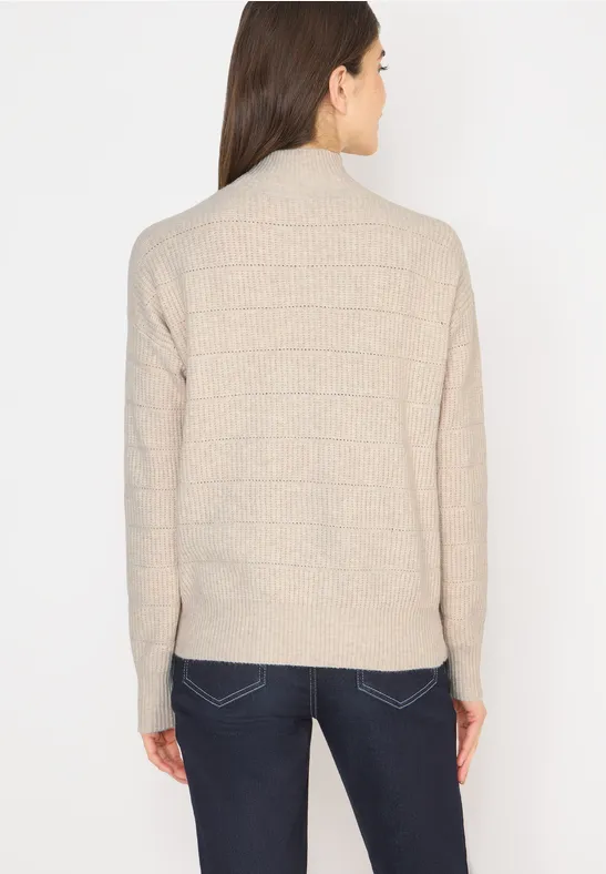 Strukturmix Pullover alabaster beige melange