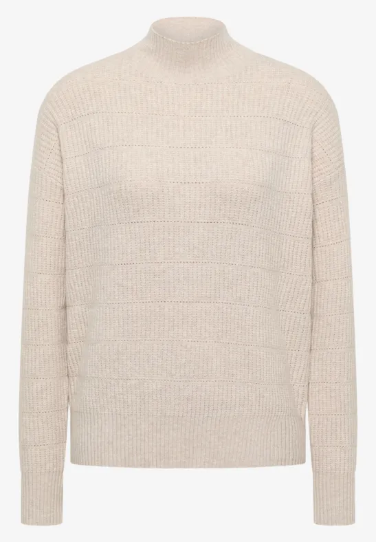 Strukturmix Pullover alabaster beige melange