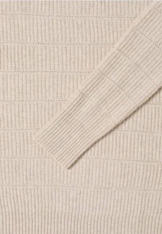 Strukturmix Pullover alabaster beige melange