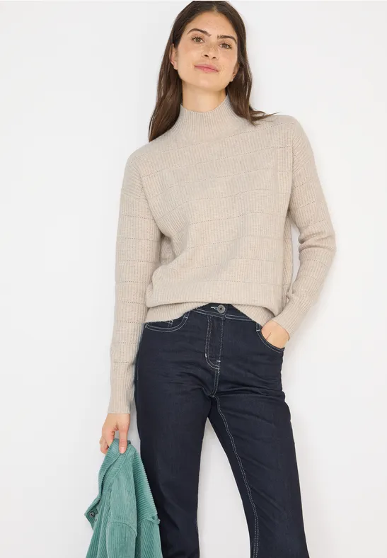 Strukturmix Pullover alabaster beige melange