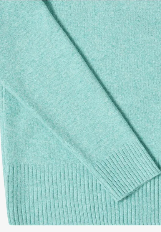 Cosy Turtleneck Pullover foam blue melange