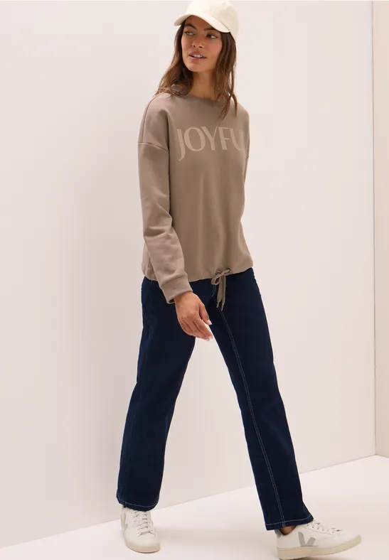 Sweatshirt mit Tunnelzug natural taupe