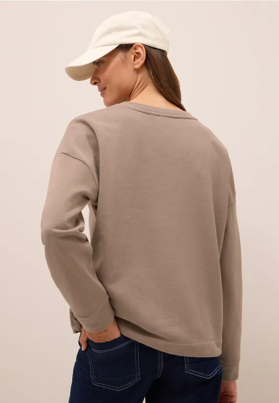 Sweatshirt mit Tunnelzug natural taupe