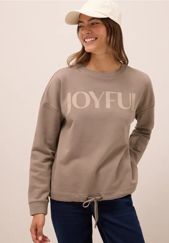 Sweatshirt mit Tunnelzug natural taupe